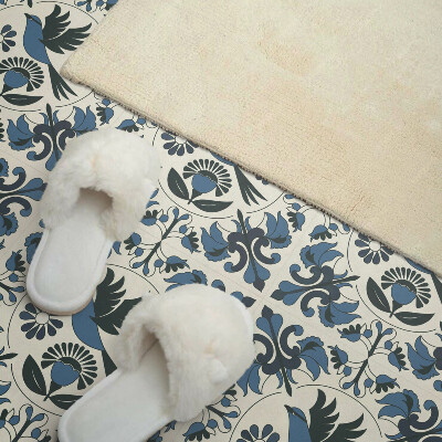 Pvc tegels Een afbeelding van een vogel omringd door bloemen