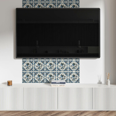 Pvc tegels Een afbeelding van een vogel omringd door bloemen