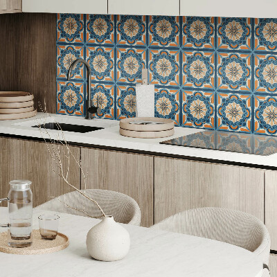 Zelfklevende vinyltegels Mandala met bloemenaccenten