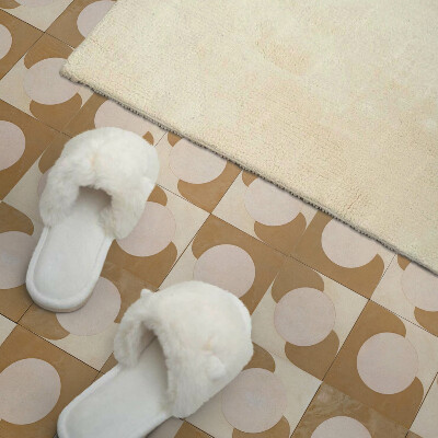 Vinyl tegels zelfklevend Een motief van cirkels en bogen in een geometrische stijl