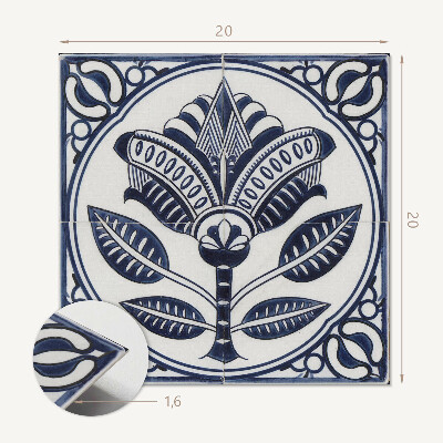 Vinyl tegels zelfklevend Keramisch bloemenpatroon