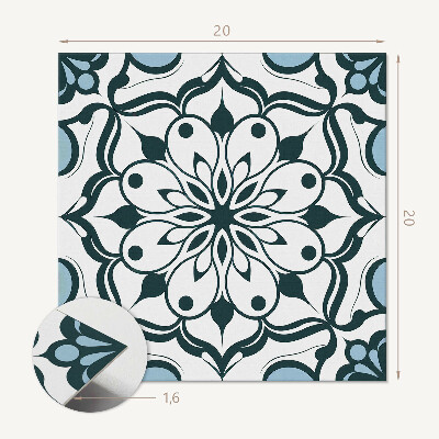 Zelfklevende vinyltegels Mandala-motief met bloemenaccenten