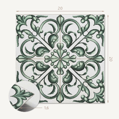 Zelfklevende vinyltegels Symmetrische plantenpatronen in perspectief