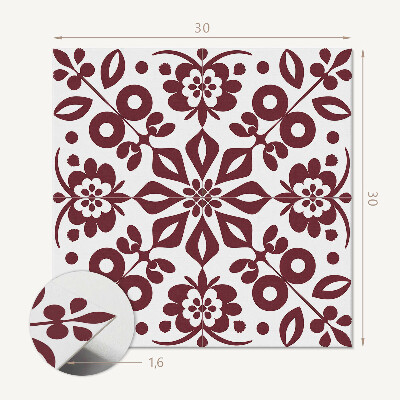 Zelfklevende vinyltegels Een patroon van bloemen vergezeld van bladeren