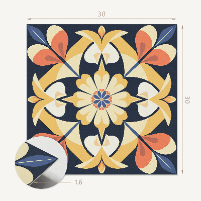 Vinyl tegels zelfklevend Mandala met bloemenaccenten