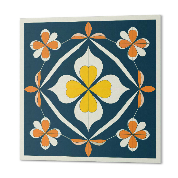 Zelfklevende vinyltegels Symmetrisch bloemenmotief in een elegante stijl
