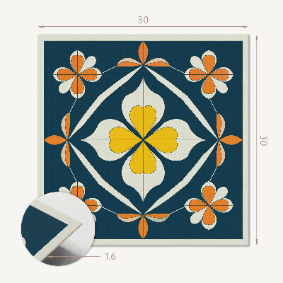 Zelfklevende vinyltegels Symmetrisch bloemenmotief in een elegante stijl