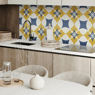 Zelfklevende vinyltegels Symmetrisch bloemenpatroon in pasteltinten