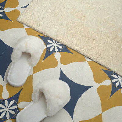 Zelfklevende vinyltegels Symmetrisch bloemenpatroon in pasteltinten