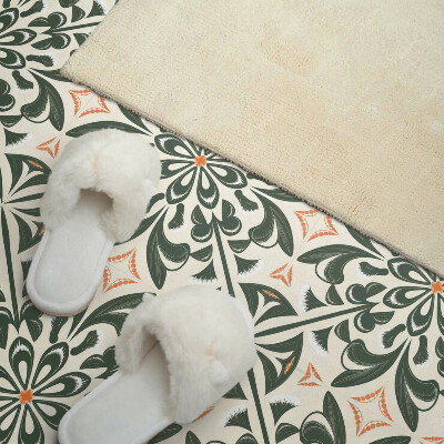 Vinyl tegels zelfklevend Bloemen omgeven door bladeren