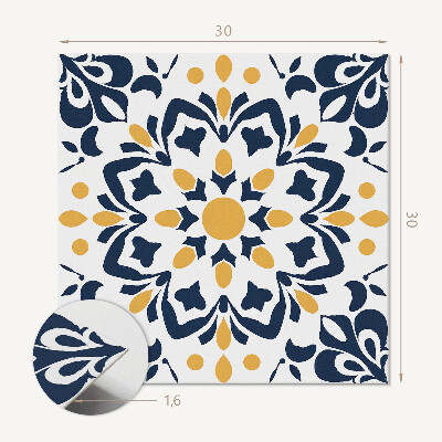 Zelfklevende vinyltegels Mandala met bloemenmotief