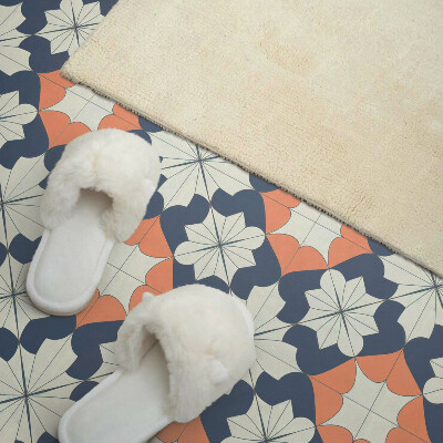 Vinyl tegels zelfklevend Stijlvol geometrisch bloemenpatroon