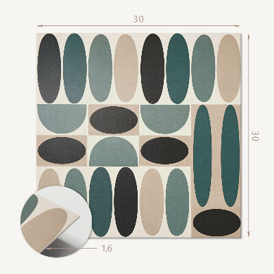 Zelfklevende vinyltegels Dynamische ovale grafische motieven