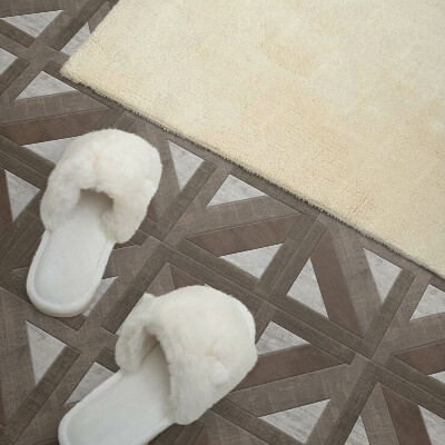 Pvc tegels Houten vormen in een betonnen mal