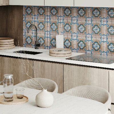 Vinyl tegels zelfklevend Ornamentaal mozaïek in grafische stijl