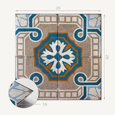 Vinyl tegels zelfklevend Ornamentaal mozaïek in grafische stijl