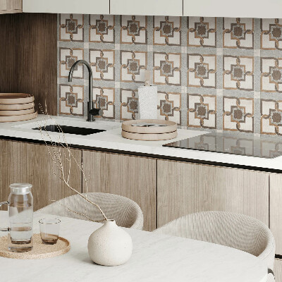 Zelfklevende vinyltegels Stijlvolle geometrieën op een betegelde achtergrond