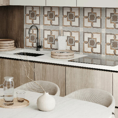 Zelfklevende vinyltegels Stijlvolle geometrieën op een betegelde achtergrond