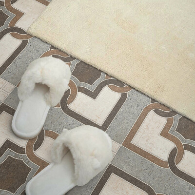 Zelfklevende vinyltegels Stijlvolle geometrieën op een betegelde achtergrond