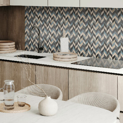 Zelfklevende vinyltegels Houten zigzaggen in een moderne stijl