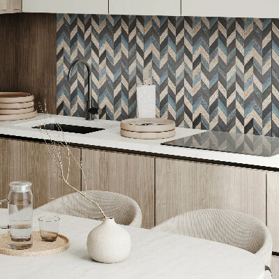 Zelfklevende vinyltegels Houten zigzaggen in een moderne stijl