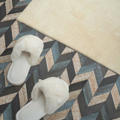 Zelfklevende vinyltegels Houten zigzaggen in een moderne stijl