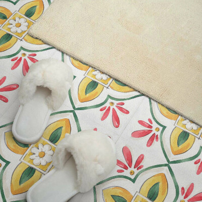 Zelfklevende vinyltegels Bloemenmotief met een kader