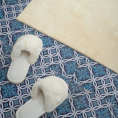 Vinyl tegels zelfklevend Geometrie met flora in een moderne stijl