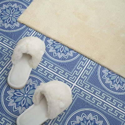 Zelfklevende vinyltegels Mozaïekpatroon met een bloemenmotief