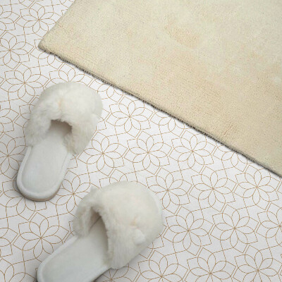 Vinyl tegels zelfklevend Patroon van bloemen in geometrische vormen