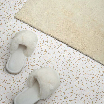 Vinyl tegels zelfklevend Patroon van bloemen in geometrische vormen