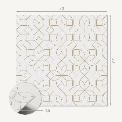 Vinyl tegels zelfklevend Patroon van bloemen in geometrische vormen