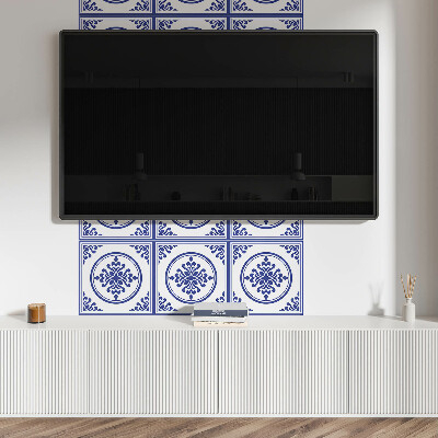 Zelfklevende vinyltegels Bloemenpatroon met cirkels