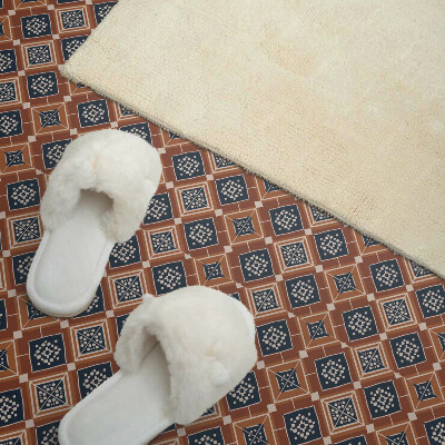 Vinyl tegels zelfklevend Bruine en witte geometrie