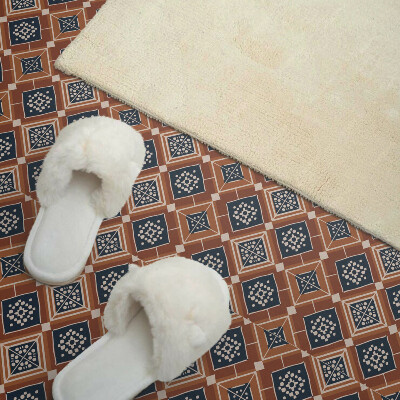 Vinyl tegels zelfklevend Bruine en witte geometrie