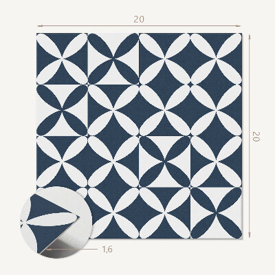 Vinyl tegels zelfklevend Bloemenpatroon in geometrische vormen