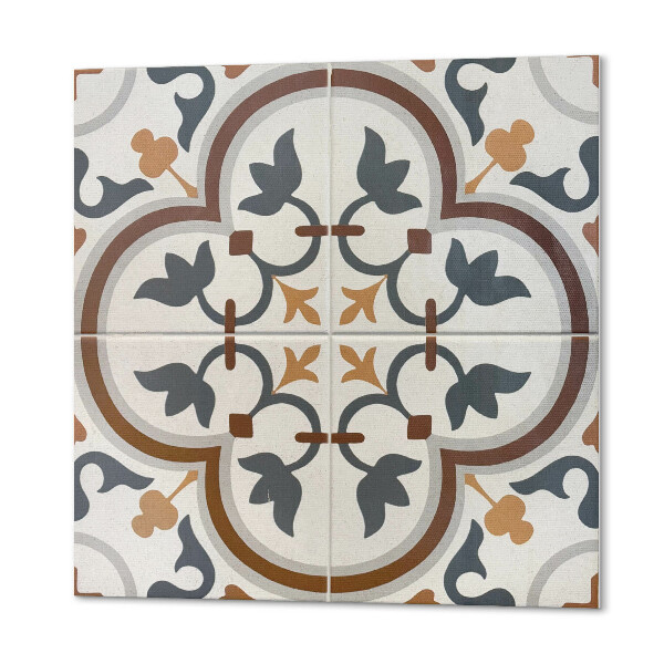 Pvc tegels Geruit patroon met bloemen