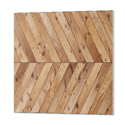 Zelfklevende vinyltegels Een motief van planken in een artistieke diagonale opstelling