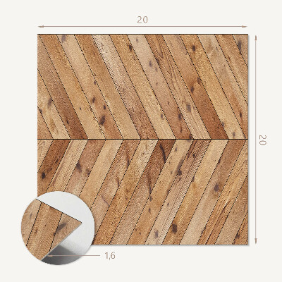 Zelfklevende vinyltegels Een motief van planken in een artistieke diagonale opstelling