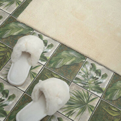 Zelfklevende vinyltegels Bladmotief in tegelstijl