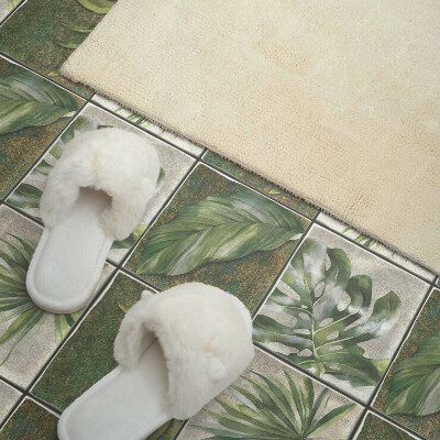 Zelfklevende vinyltegels Bladmotief in tegelstijl