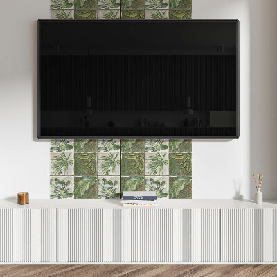 Zelfklevende vinyltegels Bladmotief in tegelstijl