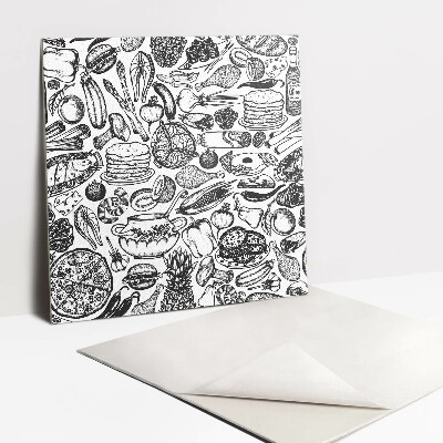 Zelfklevende vinyl tegels Zwart-wit abstractie