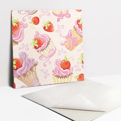 Vinyl tegels zelfklevend Kleurrijke fruit cupcakes