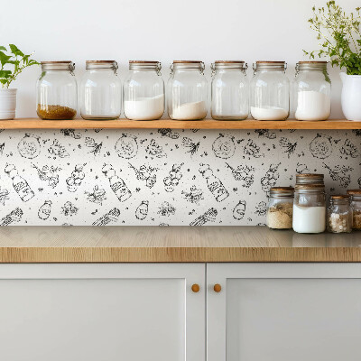 Vinyl tegels Zwart-wit abstractie