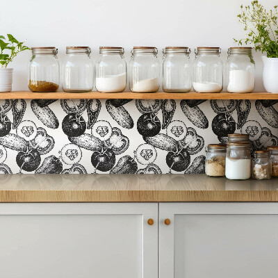 Zelfklevende vinyl tegels Zwarte en witte groenten