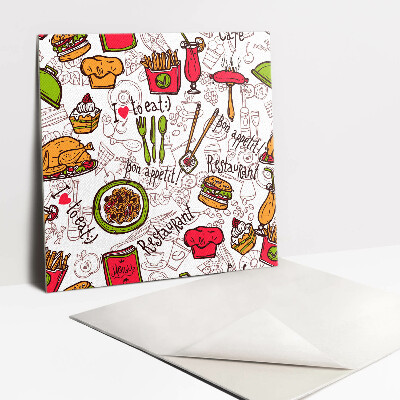 Zelfklevende vinyl tegels Eet smakelijk Restaurant