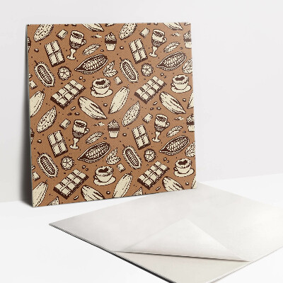 Vinyl tegels zelfklevend Bruine abstractie