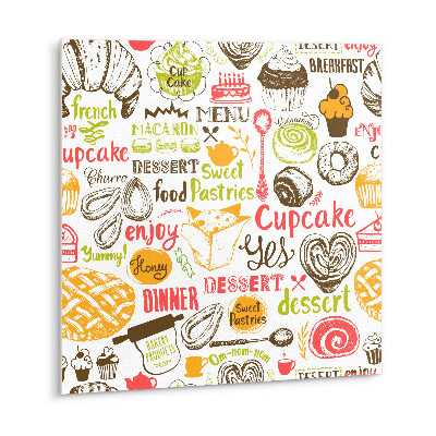 Zelfklevende vinyl tegels Kleurrijke dessertsnoepjes