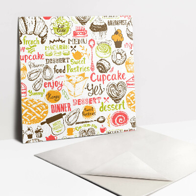 Zelfklevende vinyl tegels Kleurrijke dessertsnoepjes